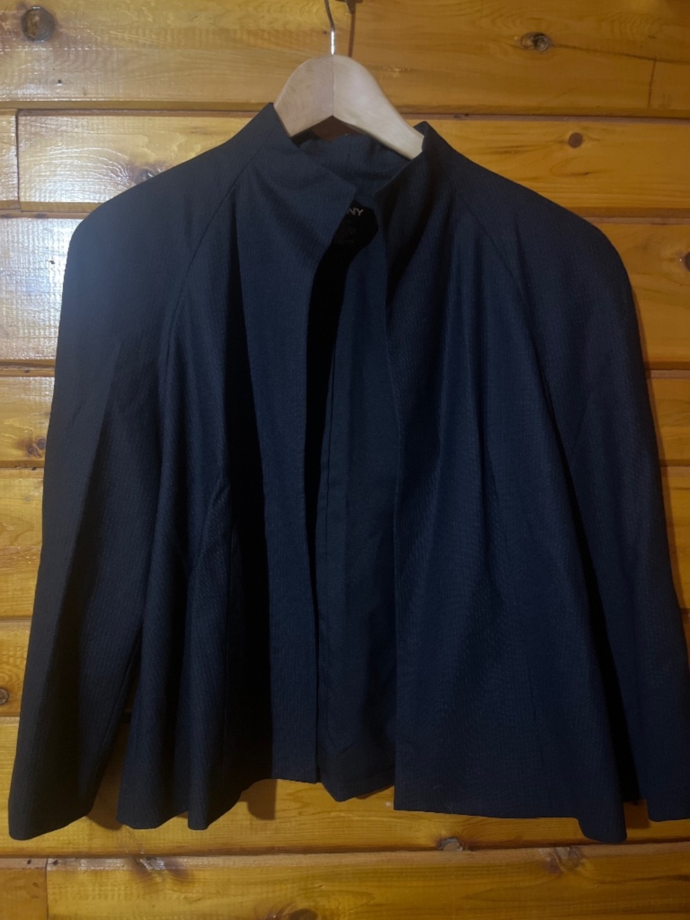 DKNY 87% Wool Blend Navy Pinstripe Blazer